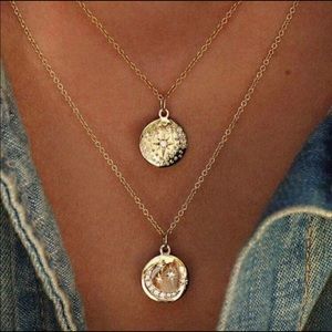 💕LAST ONE💕Rhinestone Moon&Stars Layered Necklace